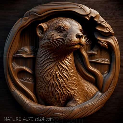 Nature and animals (st otter 2, NATURE_4170) 3D models for cnc